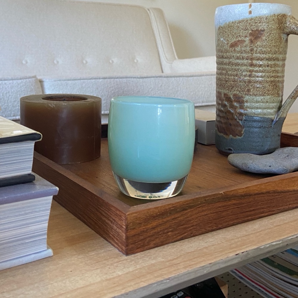 Light blue GlassyBaby glass cup
